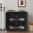 Black Acrylic Mirrored Door Sideboard-390639545