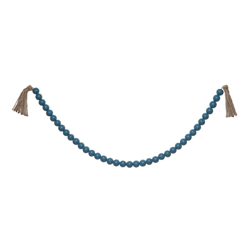 Guirlande en bois de 42 po, H 1 po x l 42 po x P 1 po, Bleu
