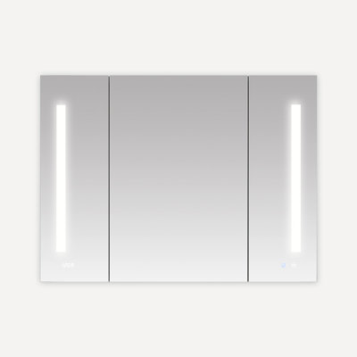 AQUADOM Signature Royale 40" W x 36" H x 5"D, LED Medicine Cabinet with Defogger, Electrical Outlets, Digital Clock, Dimmer, Adjustable LED 3X Magnifying Mirror