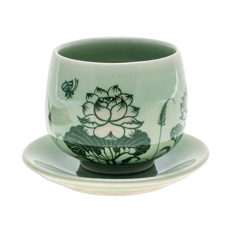 Naiana Ceramic Teacup, Green