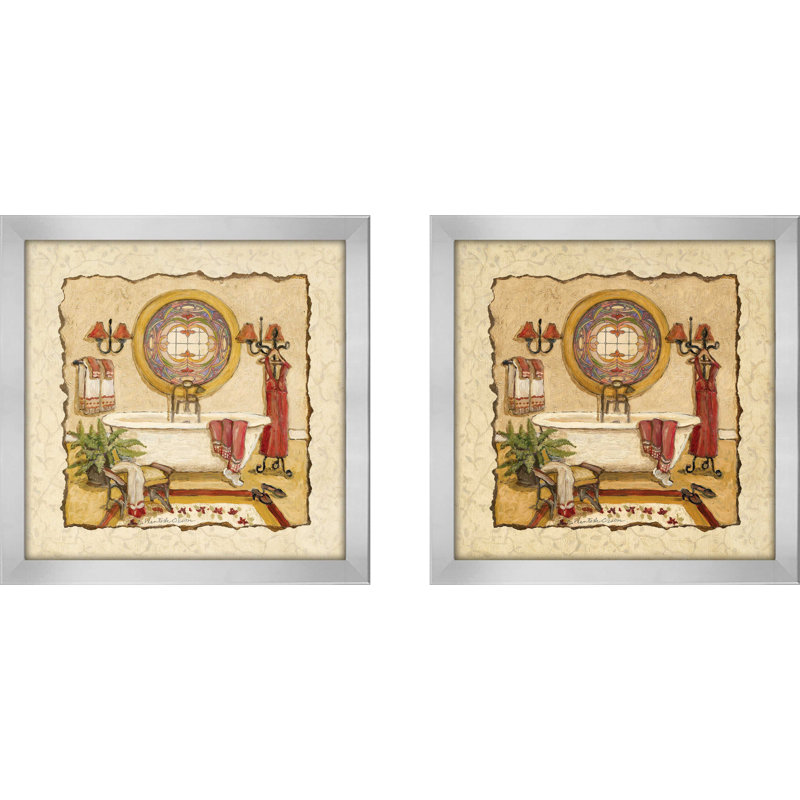 Ensemble de 2 pièces de bain Art Déco encadrés sur papier