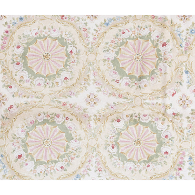 Hand-Knotted High-Quality Gold and Green Area Rug