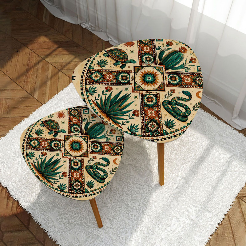 Ensemble de 2 tables basses gigognes Triangle