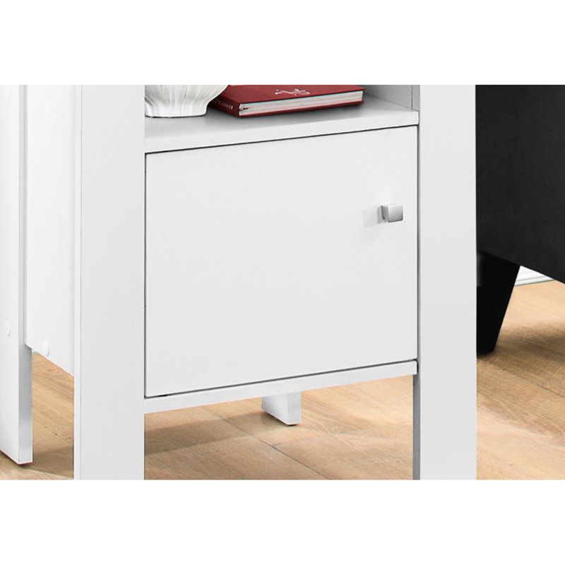 Table d'appoint de salon en stratifié blanc - avec une grande surface d'espace Chambre à coucher avec rangement rehaussant le décor