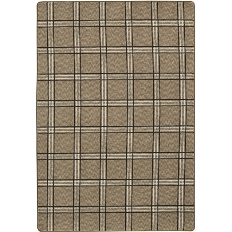 Imagine Pane Plaid Oil Skin Area Rug