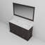 60 po Meuble-lavabo double avec comptoir en marbre, miroir de 58 po et six tiroirs - comptoir 60 po x 22 po Space Doors