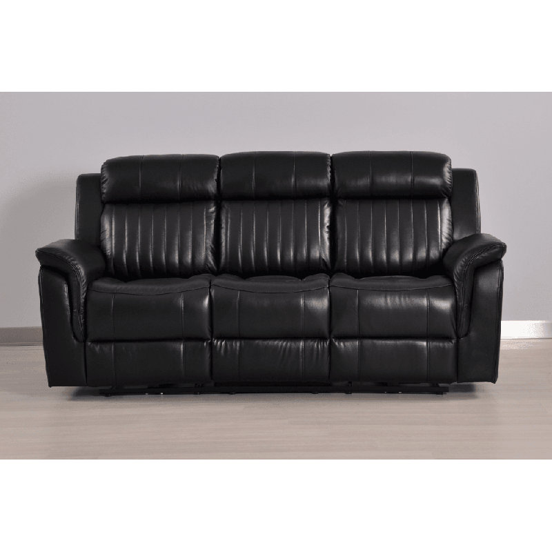 Cidliano Genuine Leather Electric Power Recliner 3 Seater Sofa, Black