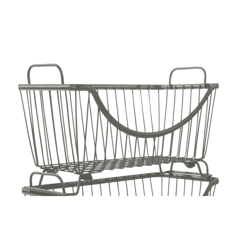 Panier en fil métallique Albie, Gris industriel