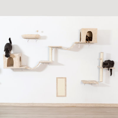 Alynia 6Pcs Wall-mounted Cat Tree Shelf, Large