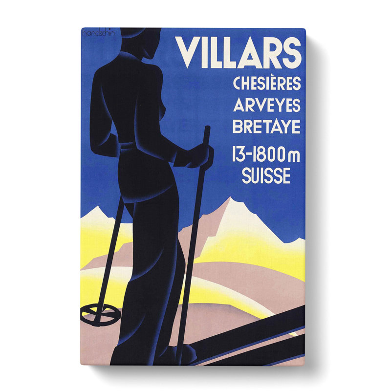 Vintage Skiiing Advertisement Vol.1 - Wrapped Canvas Print, 60cm H x 40cm W x 3cm D