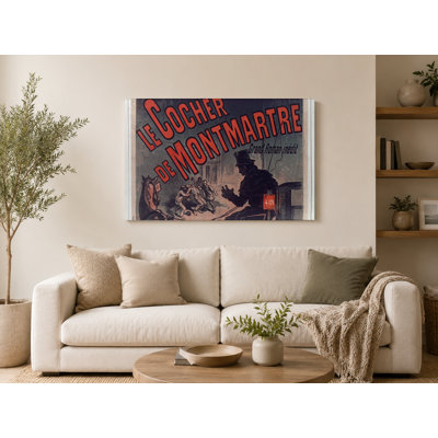 Le Cocher de Montmartre, journal français des années 1890, affiche rétro - art mural sur toile