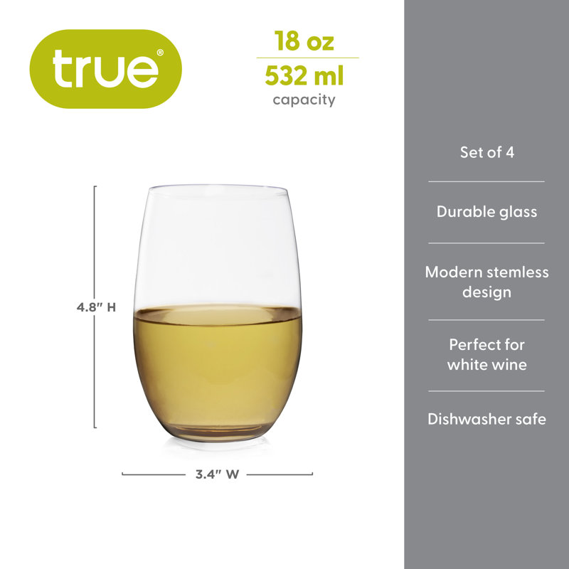 Vino Stemless White Wine Glasses