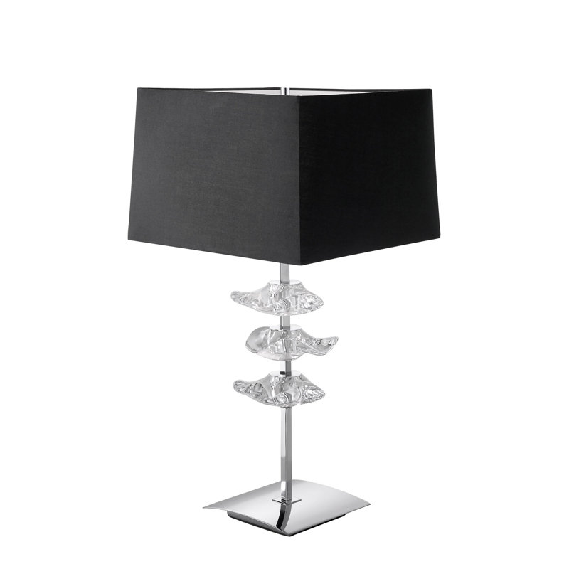 Metal Table Lamp, Silver/Black