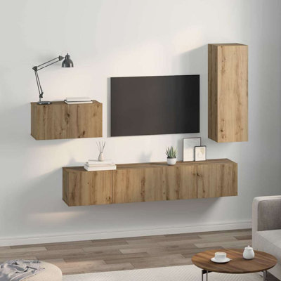 TV Cabinet Set With Drawer 4 Pcs 30.5 X 30 X 90 Cm