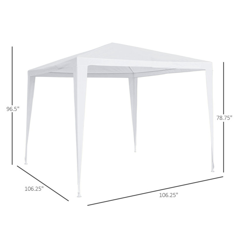 9 pi. L 9 pi. D Tente de réception en métal, blanc