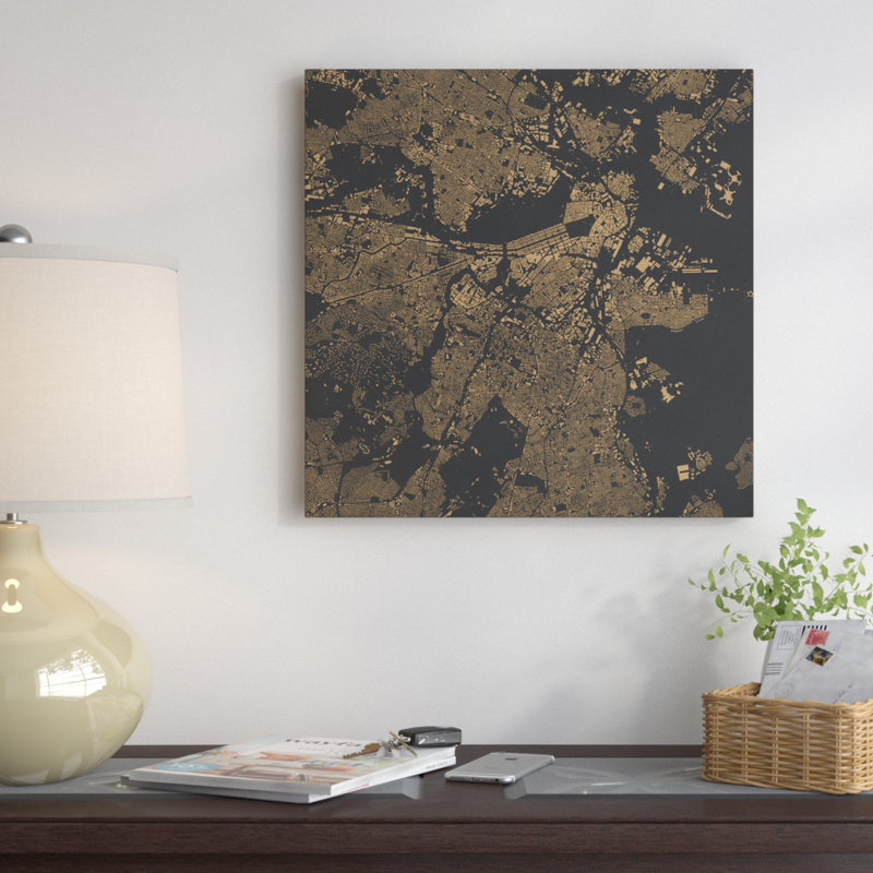 « boston », impression sur toile tendue, H 37 po x l 37 po x P 1,5 po, Pas de tapis, Toile tendue