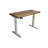 Skyscraper Electric Height Adjustable Standing Desk, Dual Motor and Digital Control with Memory, 48x30, Real Reclaimed Wood Top with Brushed Silver Frame-765077113-699237053