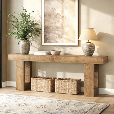 Extra Long Console Tables for Entryway 78.7-Inch, Natural Oak Brown
Farmhouse Sofa Tables Narrow Long, Rectangular Wooden Entryway Tables for Living Room, Entrance, Hallway