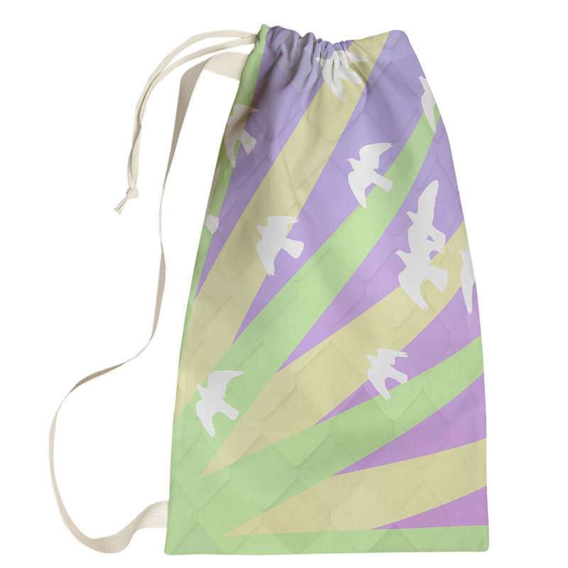 Fabric Laundry Bag with Handles, Large (76.5" H x 29.5" W x 1.5" D), Purple/Ombre