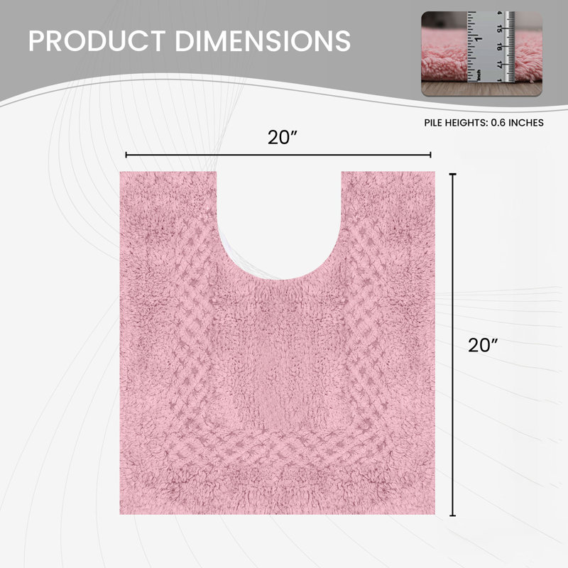 Classy Absorbent Cotton Soft Contour Rug, Pink