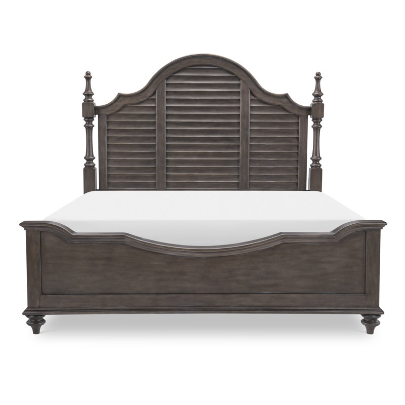 King Gray and Brown Wood Poster Bed