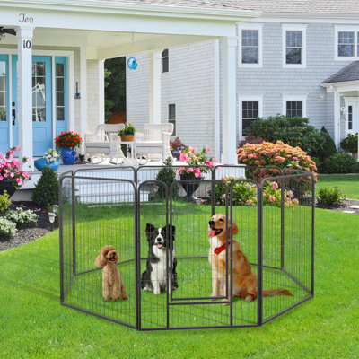 Panel Metal Exercise Pen With Door