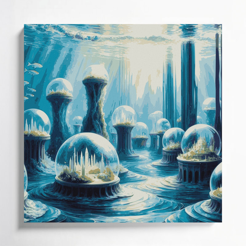 Art mural sur toile Sci Fi, H 16 po x l 16 po