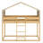 House-Shaped Bunk Bed Wood Frame With Tent-660926516
