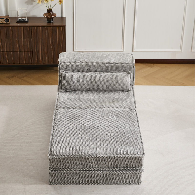Canapé modulaire Diy Boneless, Tissu gris pâle, H 26,25 po x l 38,78 po x P 78,27 po