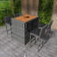5-Pieces Outdoor Patio Wicker Bar Set, Bar Height Chairs With Non-Slip Feet And Fixed Rope