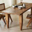 Table de salle à manger rectangulaire en bois massif brun-107787653