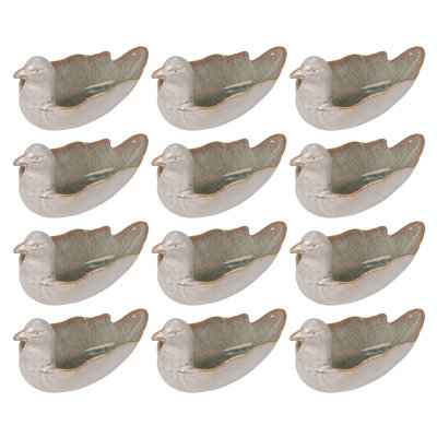 Stoneware Bird-Shaped Dishes In Reactive Glaze