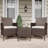 3-Piece Outdoor Rattan Bistro Set with Tempered Glass Table and 2 Cushioned Chairs for Patio, Balcony, or Poolside-1838906682-1838906683