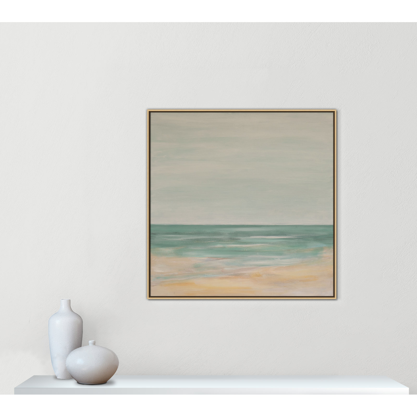 Horizon Print by S.H. Khan, Natural, 41.5" H x 41.5" W