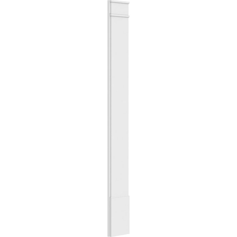 TruCraft Plain PVC Pilaster (Pair), Decorative Capital & Base, 102"H x 12"W