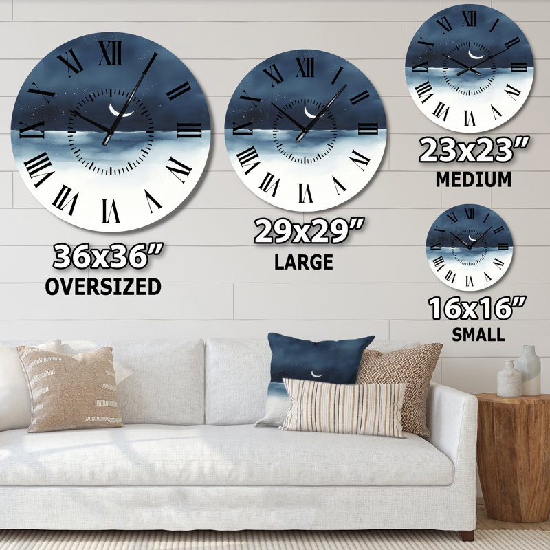 Night Horizon - Horloge murale céleste en métal, Petit