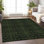 Tapis olive Prisco lavable à la machine de qualité supérieure