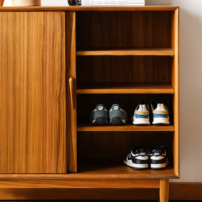 Modern simple solid wood storage shoe cabinet