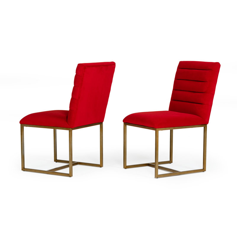 Chaise d'appoint en velours Christiana, Velours orange brûlé