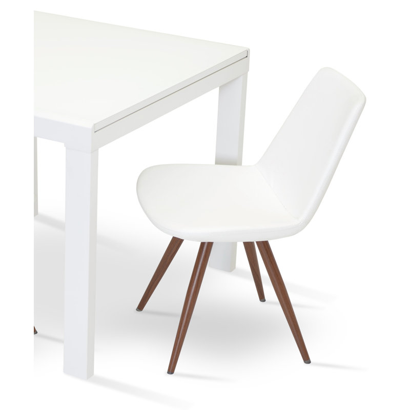 Eiffel Star Side Chair, Wenge Veneer Steel, Black Powder Steel