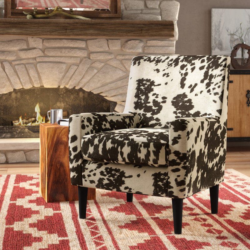 Donham Upholstered Armchair, Udder Maddness Milk Brown, Black