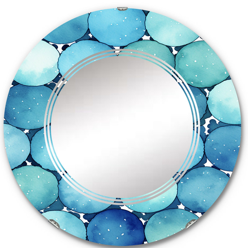 Leucas - Miroir mural moderne rond, 24 po x 24 po