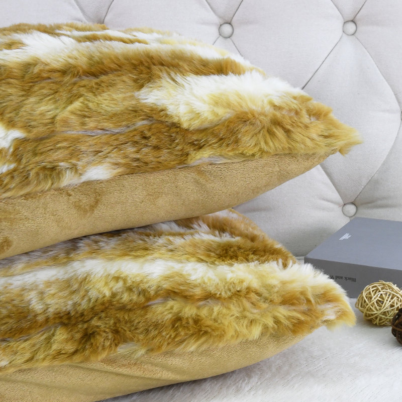 Abstract Rectangular Cushion Cover, Amber Gold