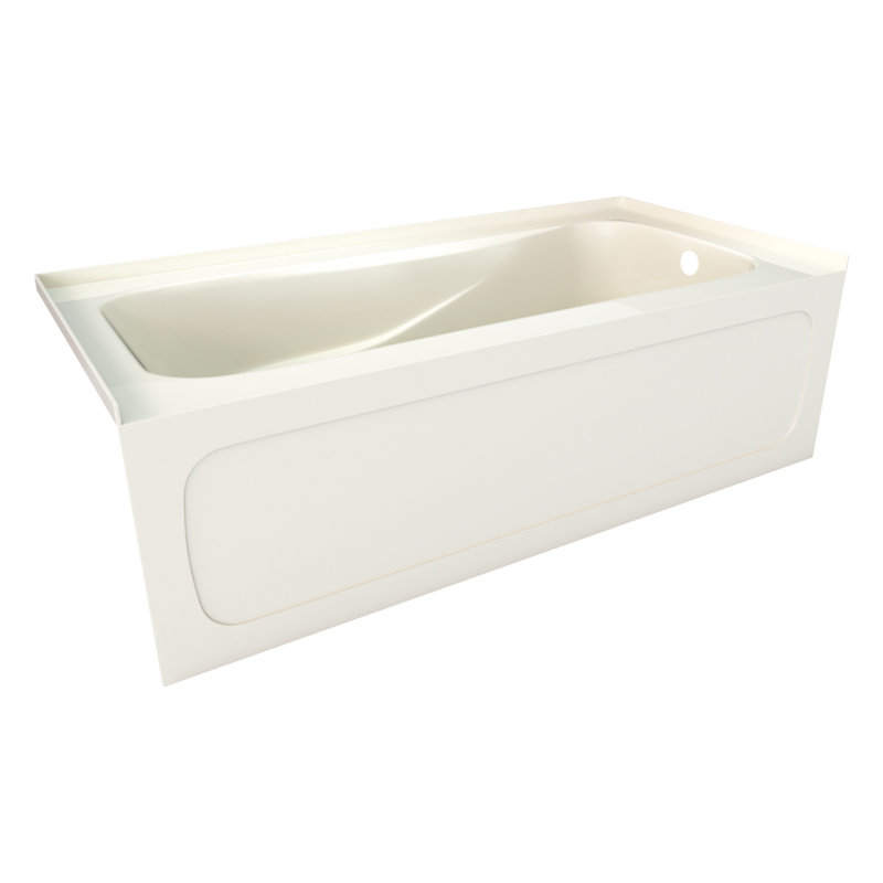 60'' x 32'' Soaking Acrylic Bathtub, Right, Biscuit
