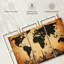 Carte du monde rétro, impression sur toile-92761332