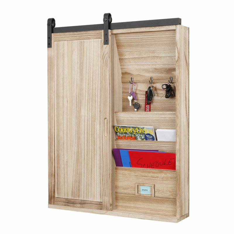 Solid Wood Wall Organizer, Beige