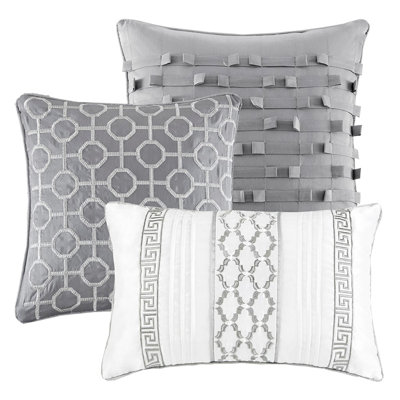 7 Piece Comforter Set Grey