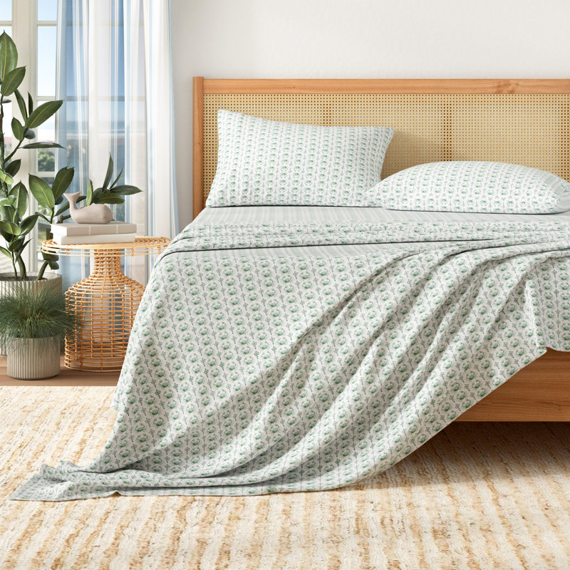 Ultra-Soft Coastal Printed Microfiber Sheet Set, King Sheet Setwith 2 Pillowcases
