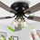 Ventilateur de plafond encastré noir 52 po avec 3 lumières et télécommande, ventilateur de moteur à courant continu 6 vitesses pour profil bas Farmhouse