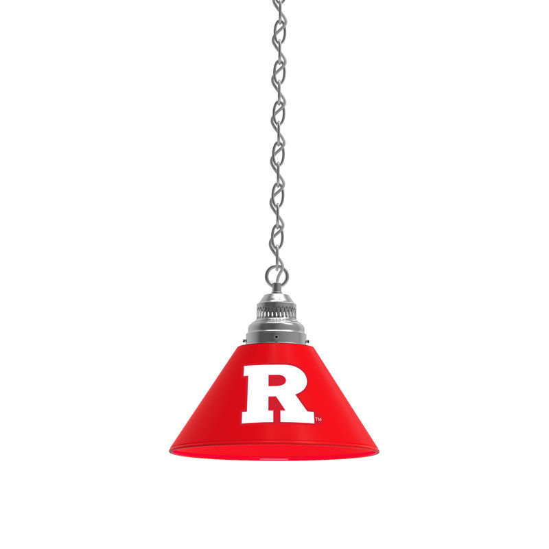 1 - Light Single Pendant, Chrome, Rutgers Scarlet Knights